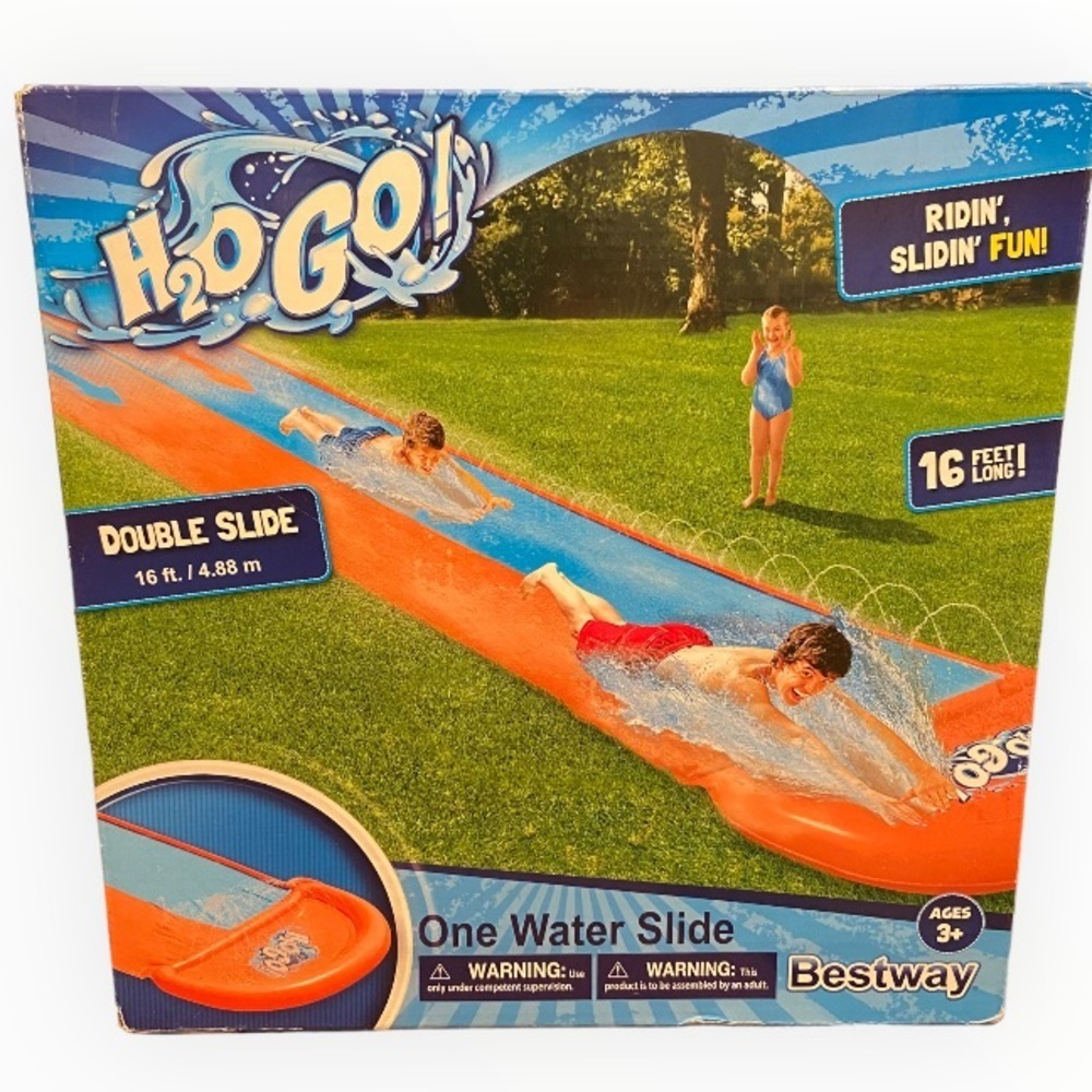 H2O Go Water Lawn Slides Sprinkler Kids Adults Garden Backyard Double Racer. - Picture 2 of 5